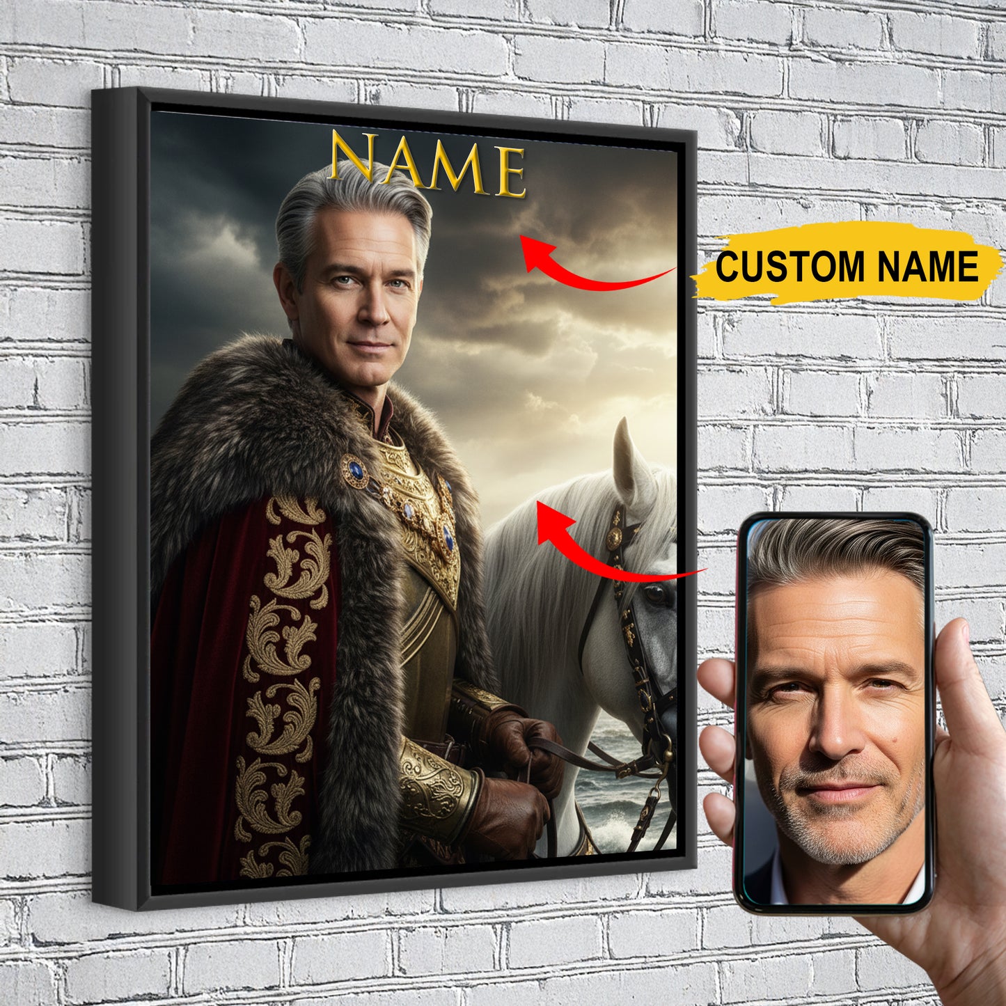 Custom Royal King Portrait – Personalized Royal Canvas Gift For Home or Loved Ones