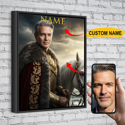 Custom Royal King Portrait – Personalized Royal Canvas Gift For Home or Loved Ones