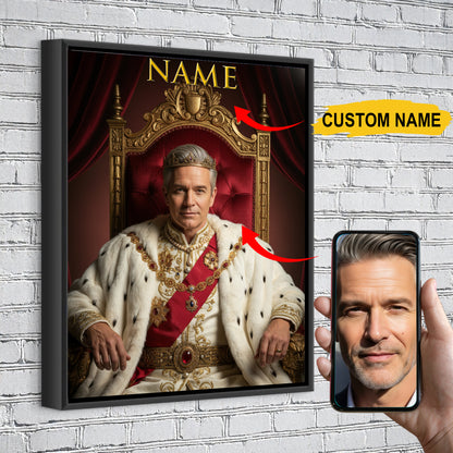 Personalized King Portrait From Picture – Classic Custom Royal Canvas Gift For You and Your Loved Ones