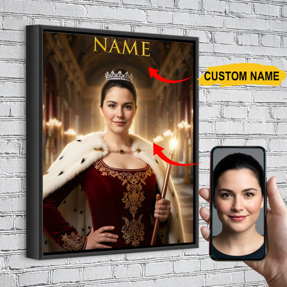 The Ruby Queen – Custom Royal Portrait Canvas Gift For You or Your Beloved