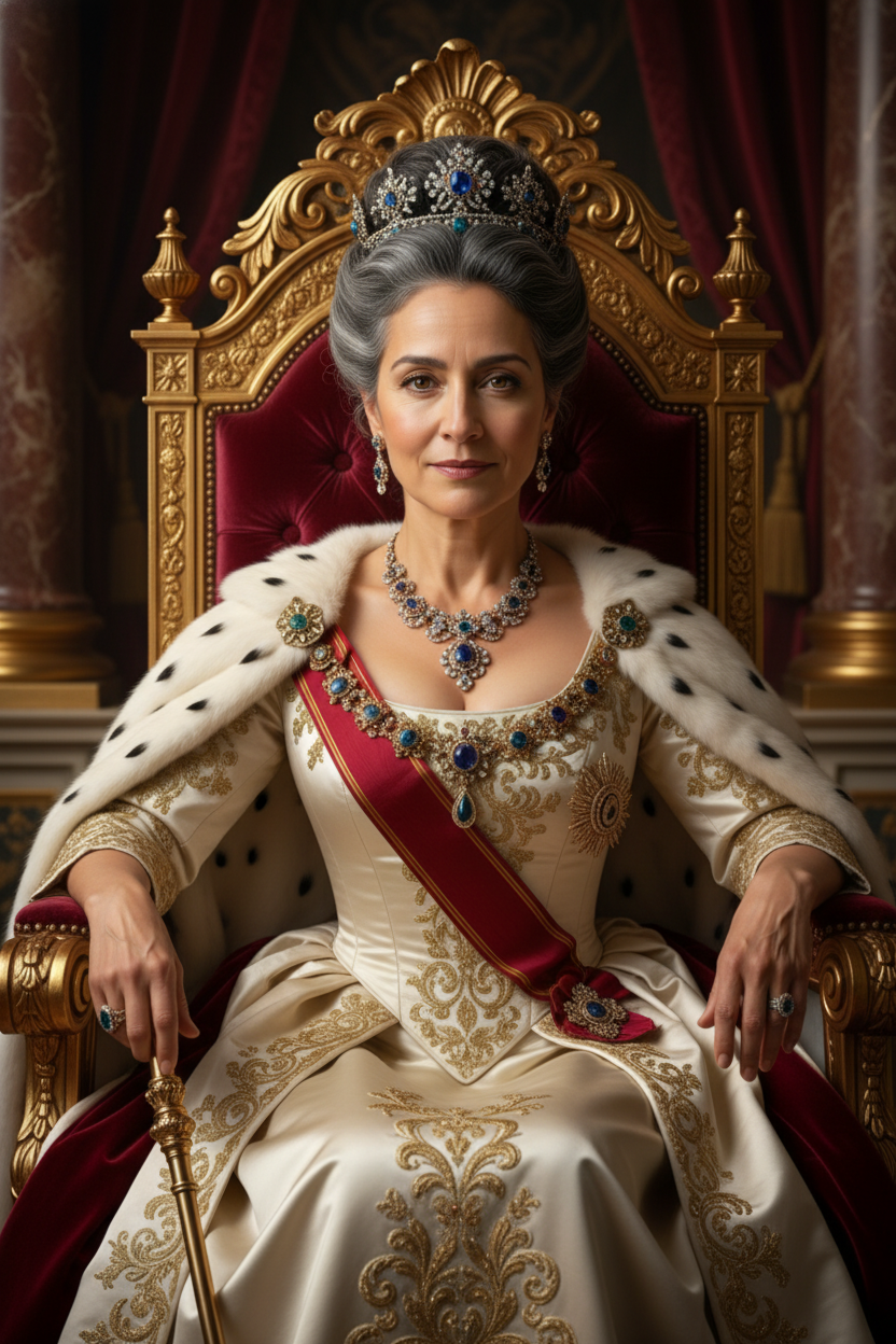 Become Royal Queen From Your Photo – Personalized Royal Portrait Canvas Gift For Her