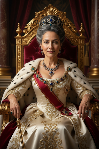 Become Royal Queen From Your Photo – Personalized Royal Portrait Canvas Gift For Her