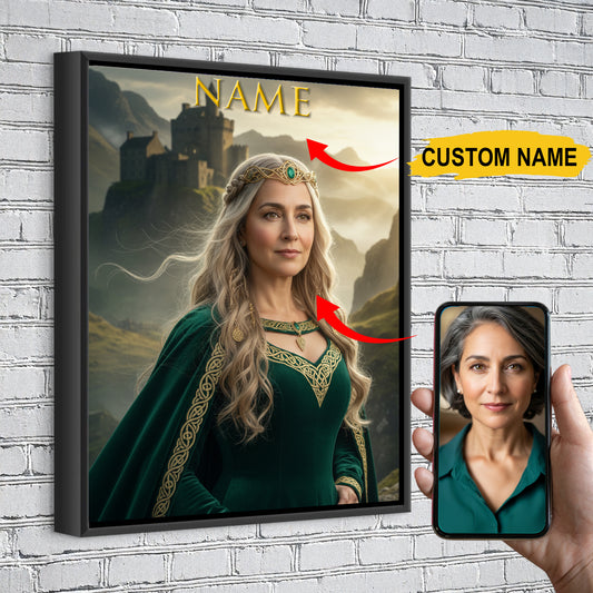 The Celtic Princess – Custom Royal Portrait Gift For Her, Fantasy-Inspired Canvas