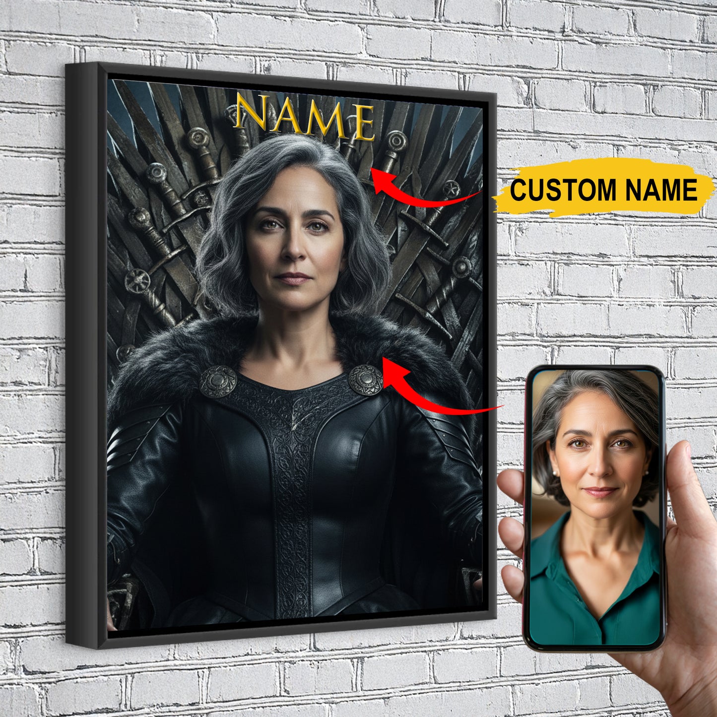 The Queen in the North – Custom Regal Portrait Canvas For You or Your Loved One