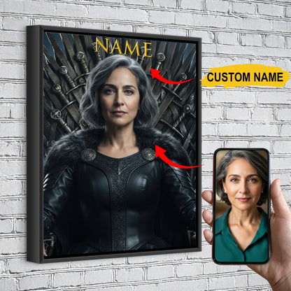 The Queen in the North – Custom Regal Portrait Canvas For You or Your Loved One