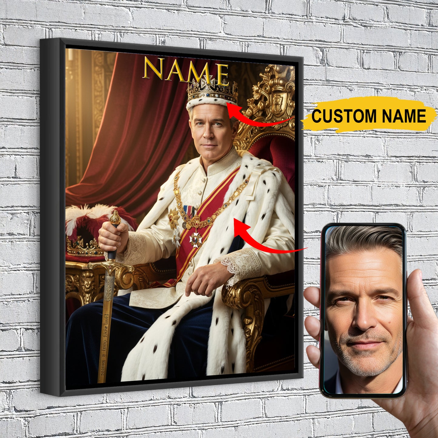 The Righteous King – Custom Royal King Portrait Gift For Him