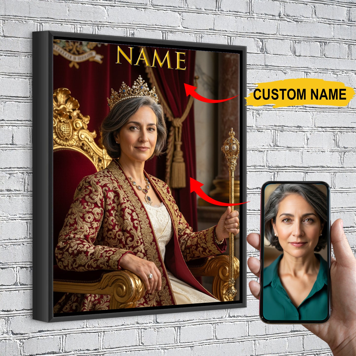 The Royal Highness – Elegant Custom Royal Portrait Gift For You or Your Beloved