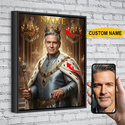 The King of Style – Modern Custom Royal Portrait Canvas Gift For You and Your Beloved
